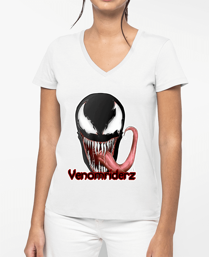T-shirt femme col V Venomriderz par Venomriderz