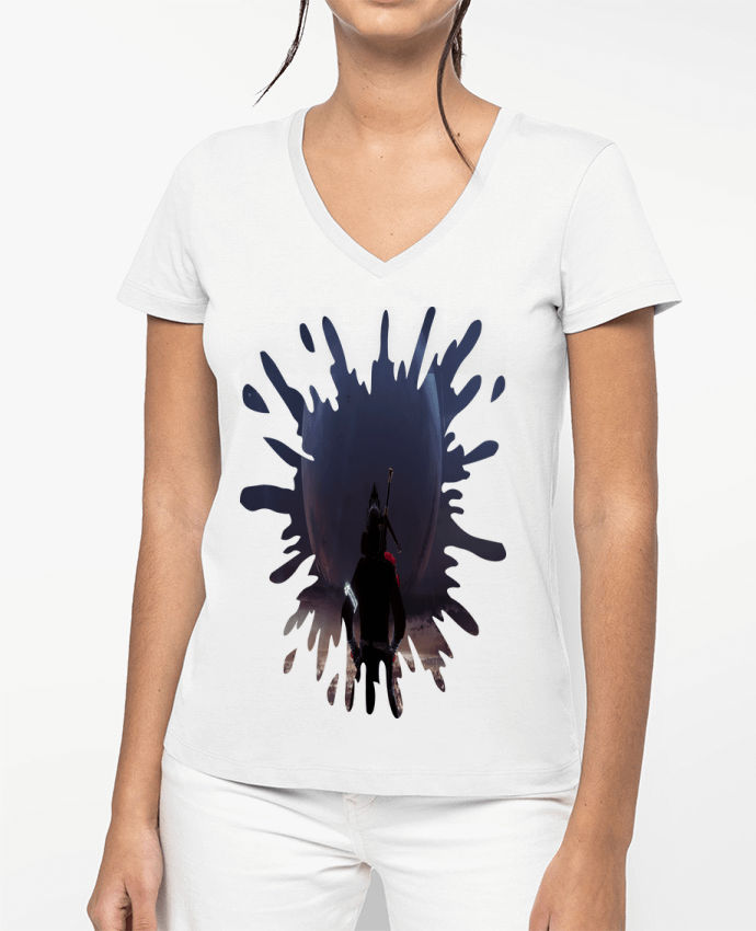 T-shirt femme col V space wizard par caley