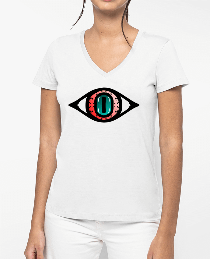 T-shirt femme col V EYES par Nacey
