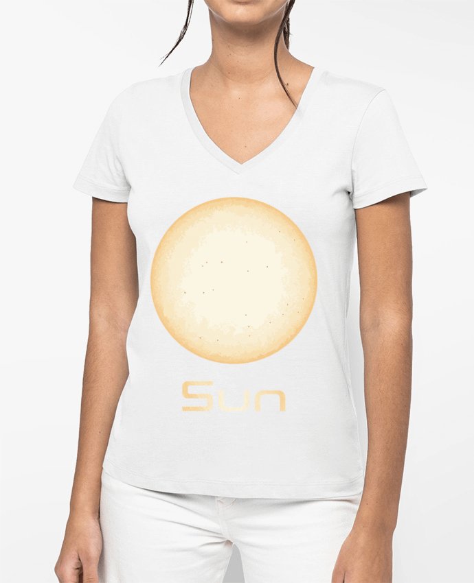 T-shirt femme col V Sun par KronoArt
