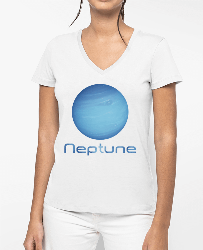 T-shirt femme col V Neptune par KronoArt
