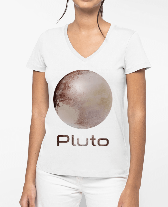 T-shirt femme col V Pluto par KronoArt