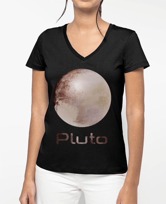 T-shirt femme col V Pluto par KronoArt