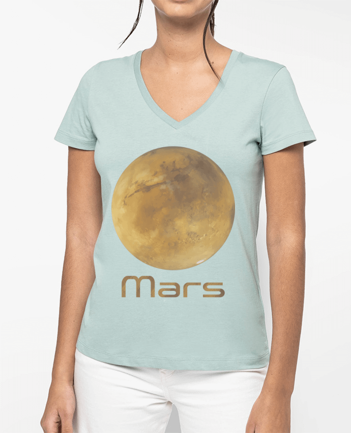 T-shirt femme col V Mars par KronoArt