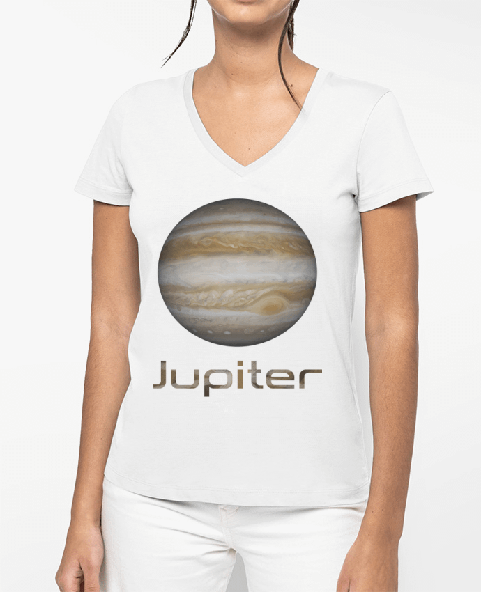 T-shirt femme col V Jupiter par KronoArt