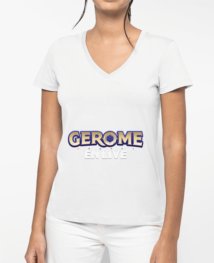 T-shirt femme col V Gerome En Lorcana par Gerome En Live