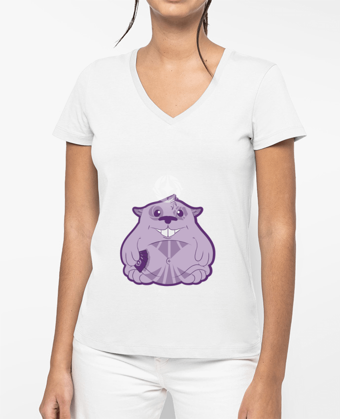 T-shirt femme col V Popote Enchanté par Gerome En Live