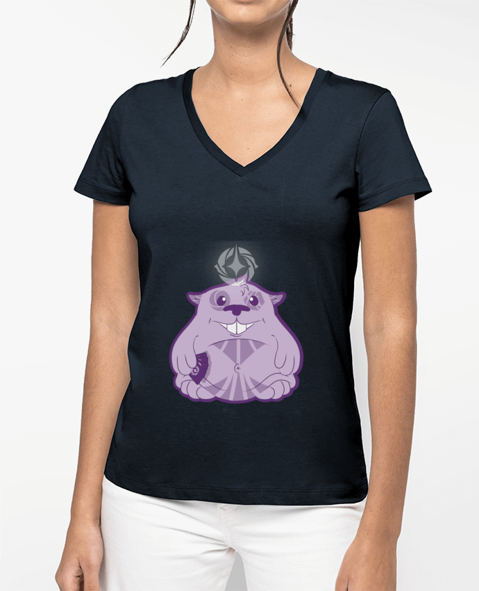 T-shirt femme col V Popote Enchanté par Gerome En Live