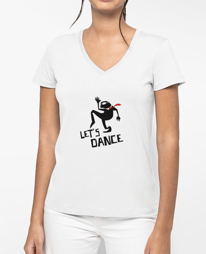 T-shirt femme col V Let's dance! par Rickydule