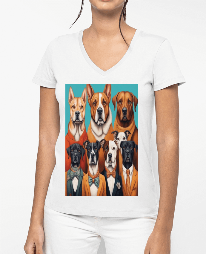 T-shirt femme col V arte de pedros Eduardo Vidal ART par Eduardo Vidal 