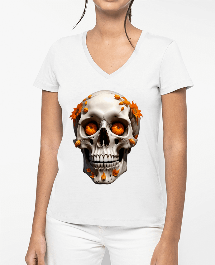 T-shirt femme col V El dia de la Fiesta par 33designerarte