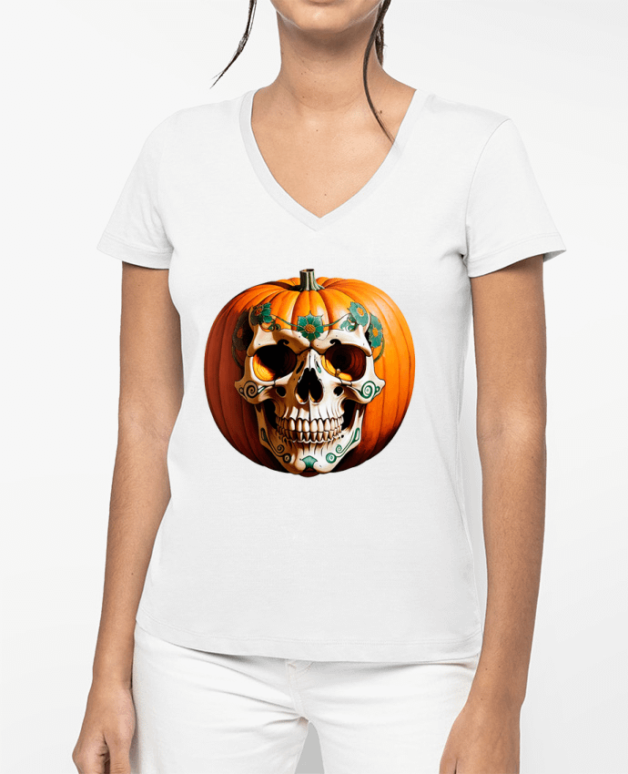 T-shirt femme col V Para un Dia de Fiesta par 33designerarte