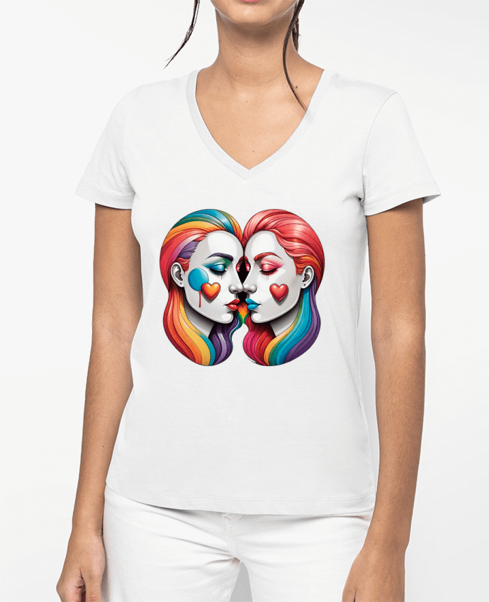 T-shirt femme col V Friendship par 33designerarte
