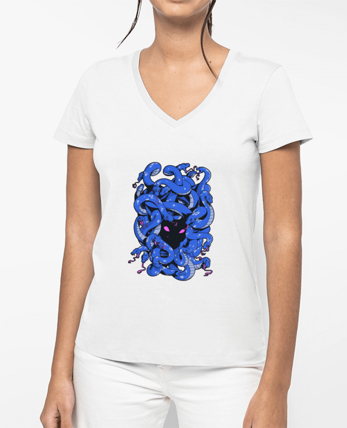 T-shirt femme col V Médusa chevelue par TOMI AX