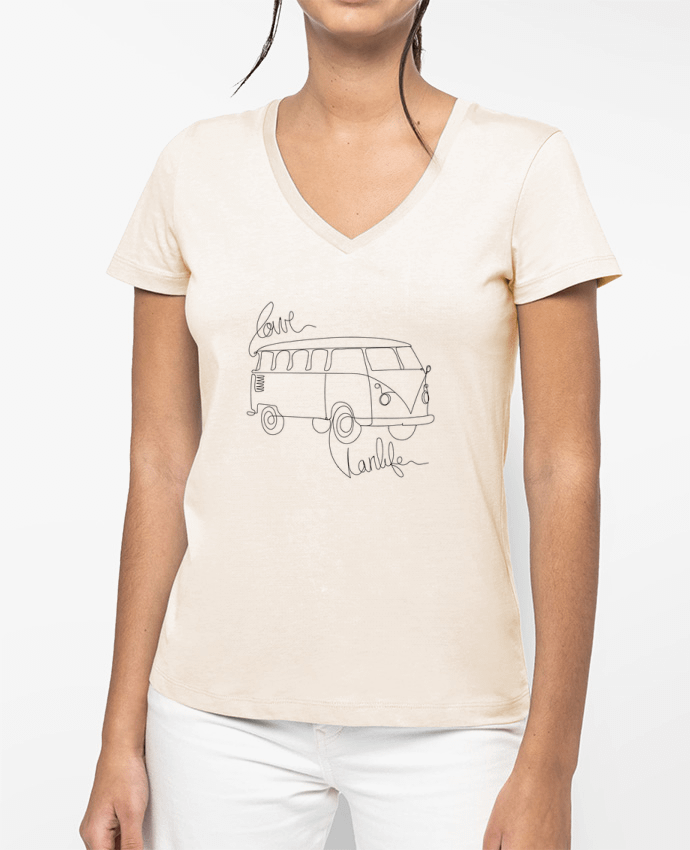 T-shirt femme col V Love Vanlife par 50NuancesDeGraph