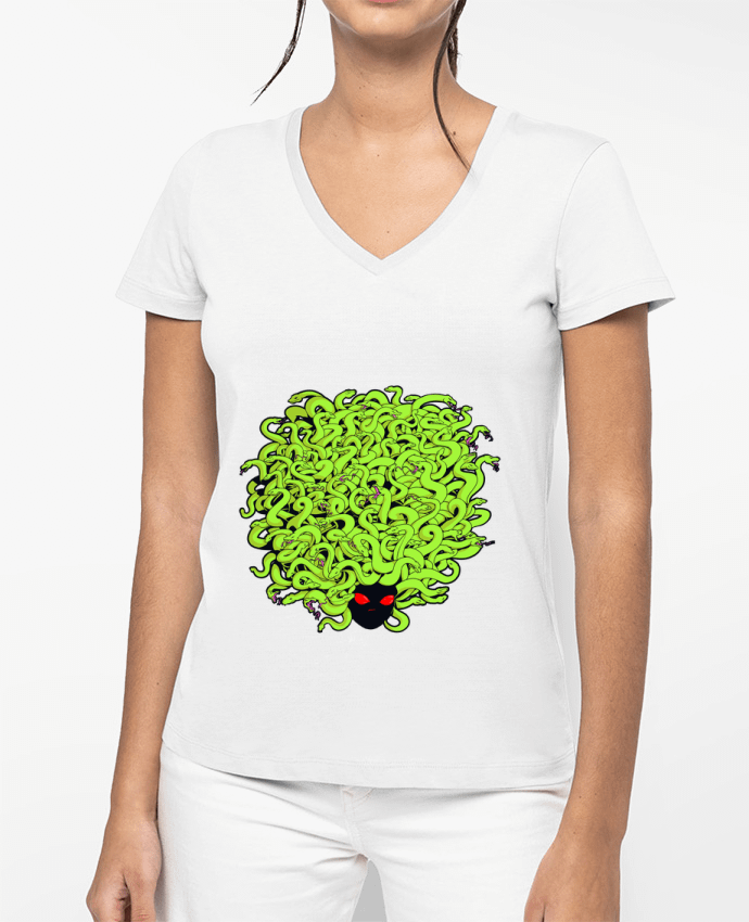 T-shirt femme col V Médusa chevelue 2 par TOMI AX