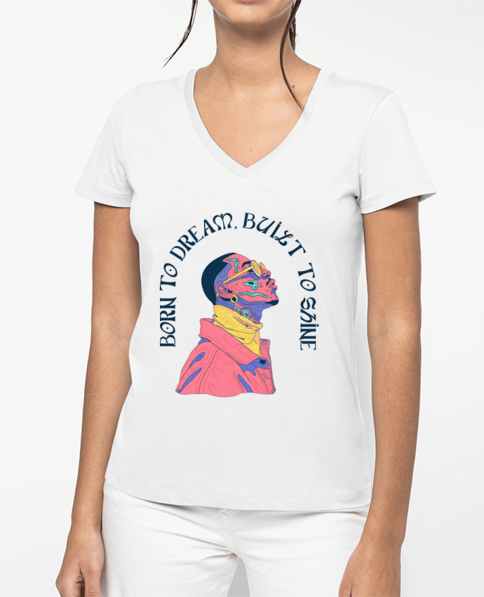 T-shirt femme col V Born to Dream par Frama