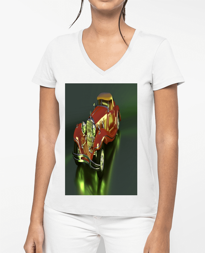T-shirt femme col V Image de synthèse par White Tiger 60