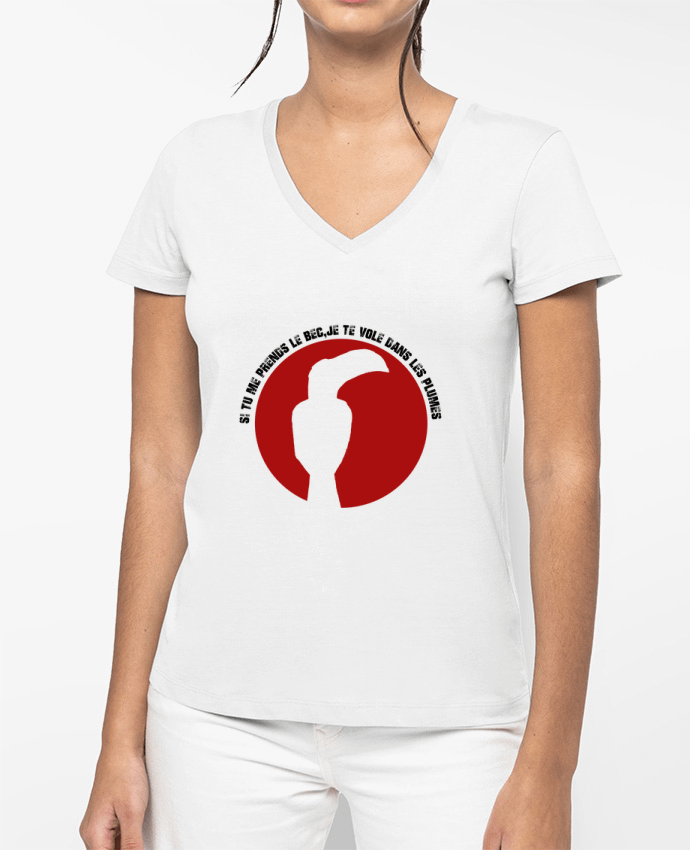 T-shirt femme col V Animaux - Toucan par pjb