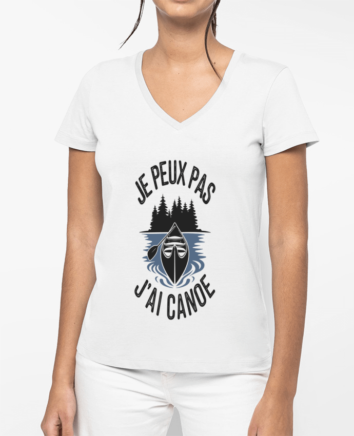 T-shirt femme col V je peux pas j'ai canoe par bwilfy