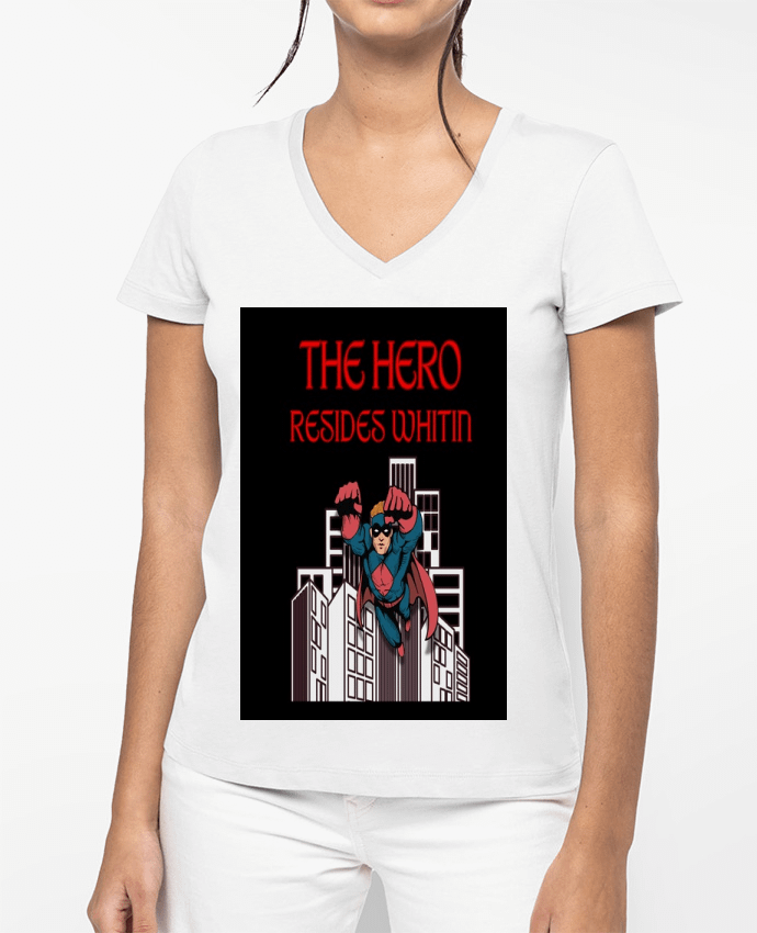 T-shirt femme col V El hèroe par cazadoras