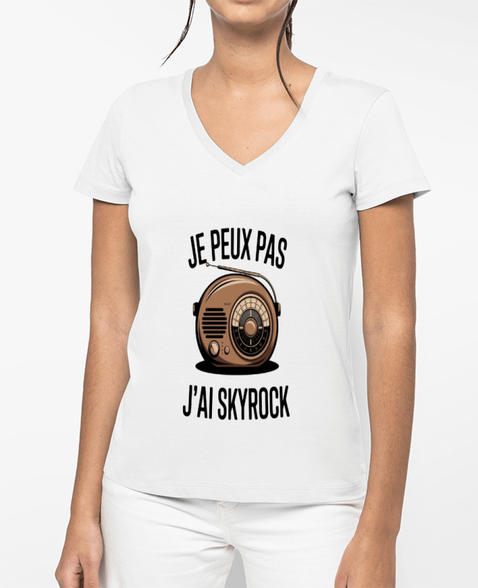 T-shirt femme col V je peux pas j'ai skyrock par bwilfy