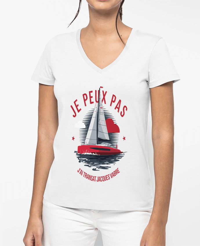 T-shirt femme col V je peux pas j'ai transat Jacques Vabre par bwilfy