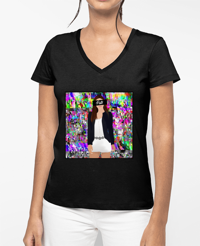 T-shirt femme col V Censored Girl par Shooterz 