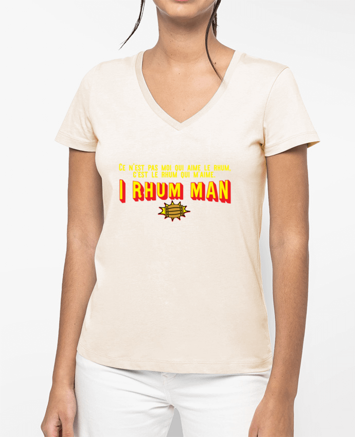 T-shirt femme col V I rhum man cadeau par Original t-shirt