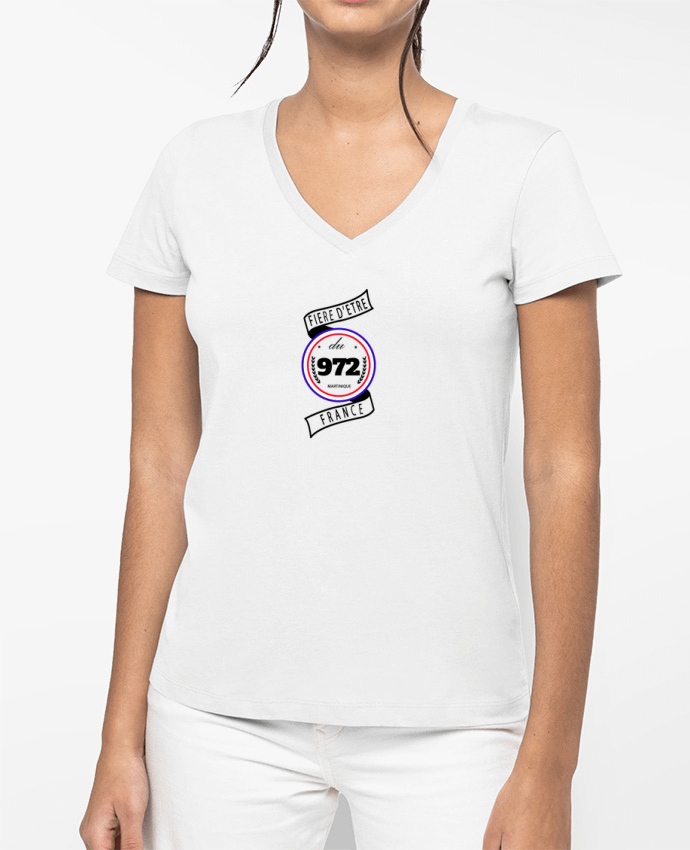 T-shirt femme col V Fière d'être du 972 par Les Caprices de Filles
