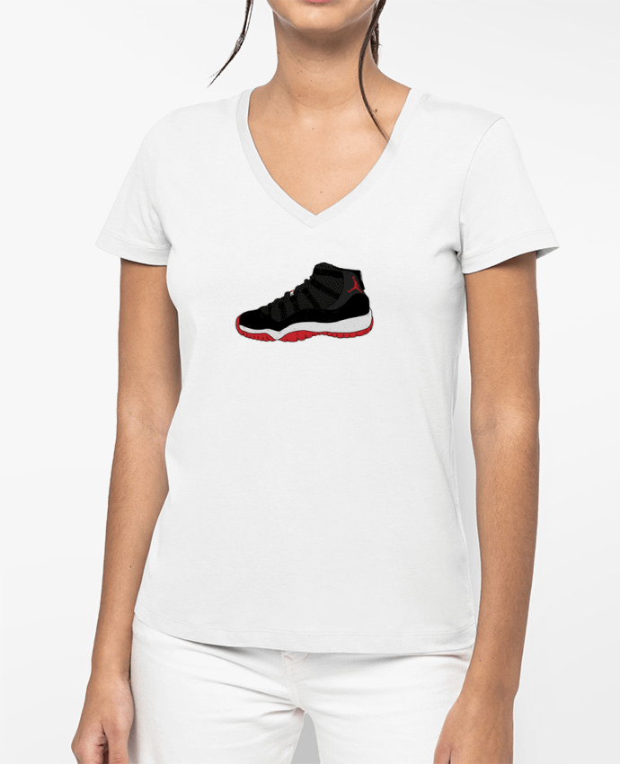 T-shirt femme col V Jordan 11 par Nick cocozza