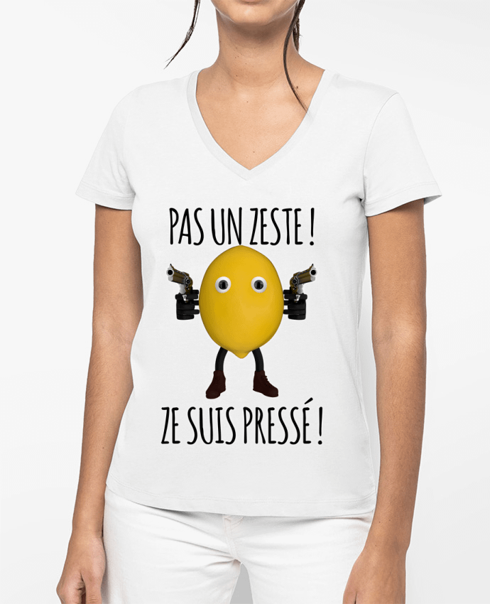 T-shirt femme col V Pas un zeste ! par Serpico