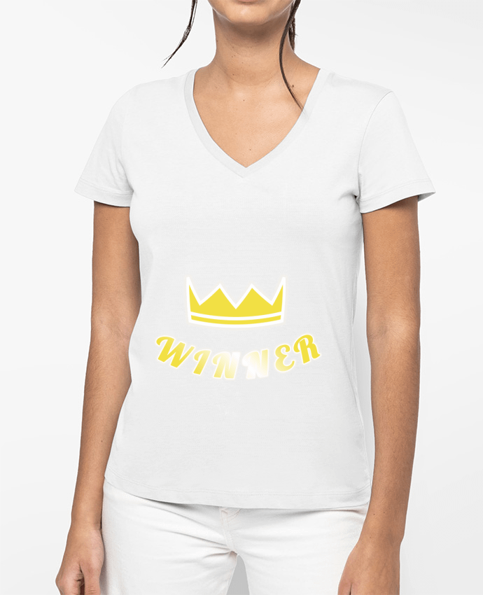 T-shirt femme col V Winner par Fdesign