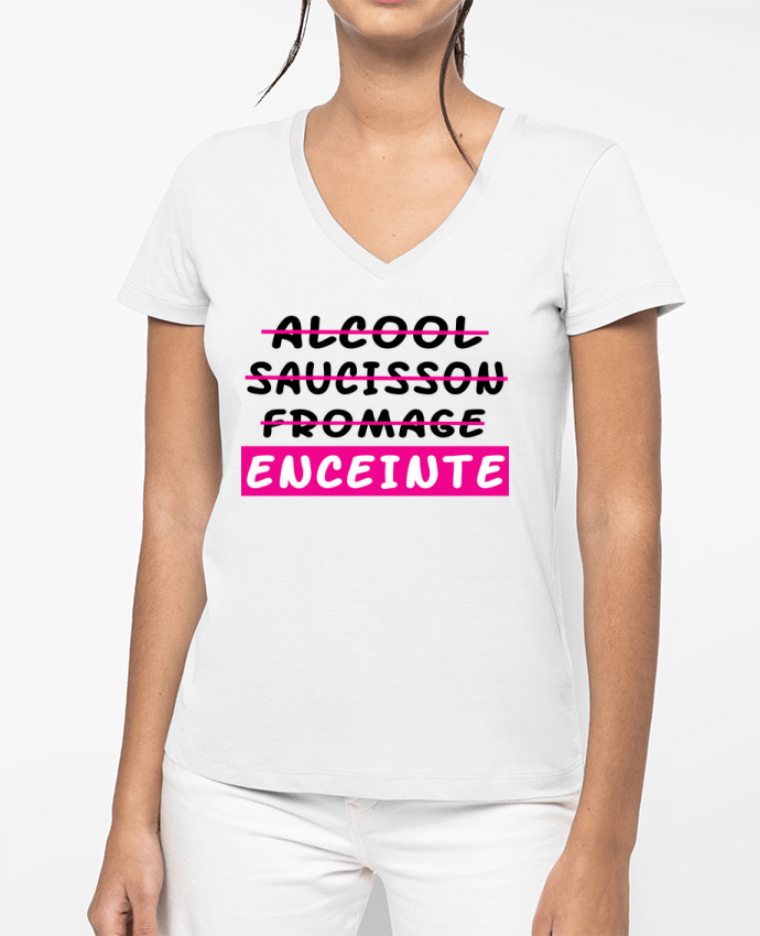 T-shirt femme col V Enceinte Grossesse Future Maman par jorrie