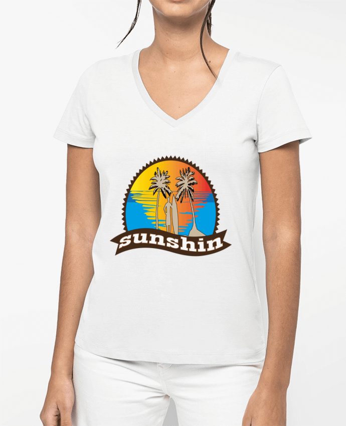 T-shirt femme col V sunshine par Absolu-factory