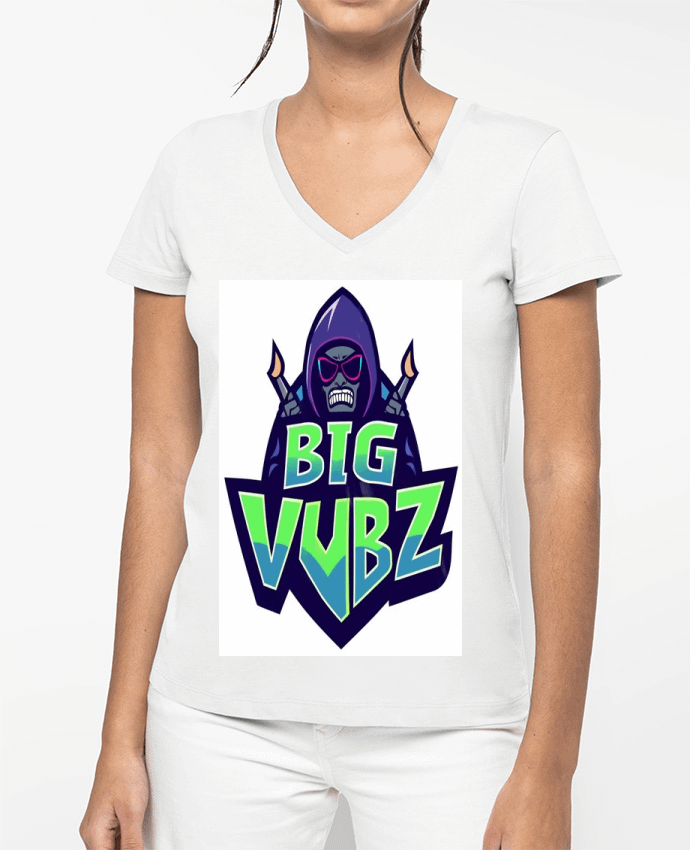 T-shirt femme col V BIG VYBZ par DANCY VYBZ