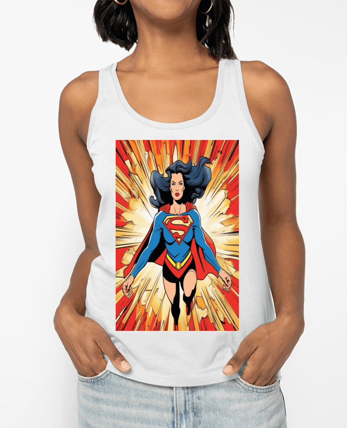 Débardeur écoresponsable femme Super Woman moderne Par guyzd