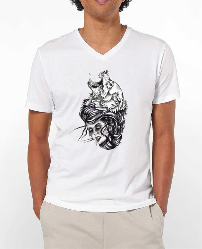 T-shirt homme Femme & Loup par david