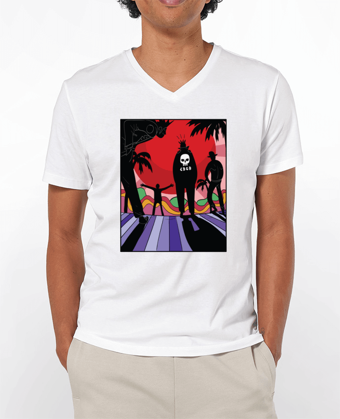 Camiseta Hombre Cuello en V 180g redhotmoon por Arya Mularama