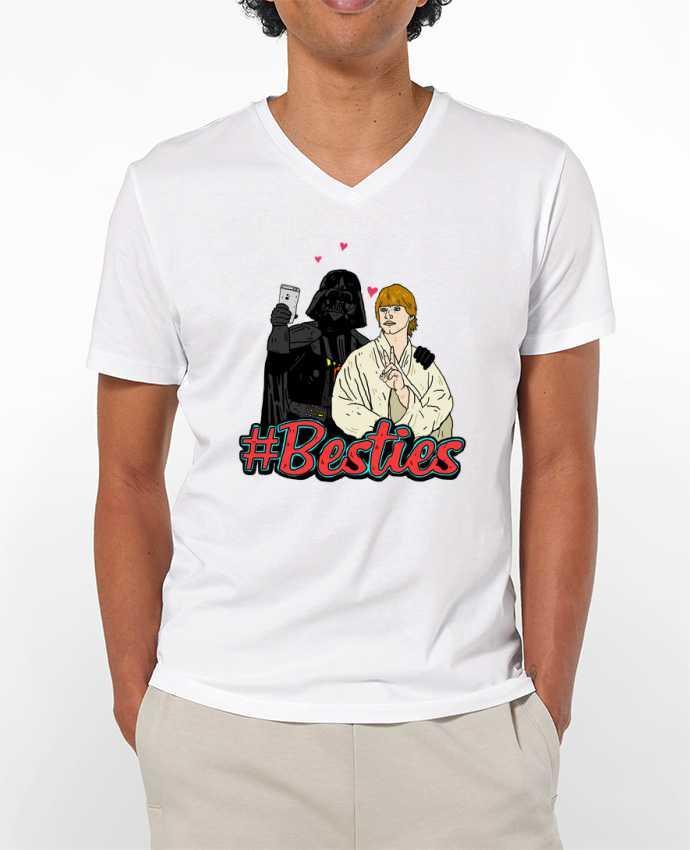 Camiseta Hombre Cuello en V 180g #Besties Star Wars por Nick cocozza