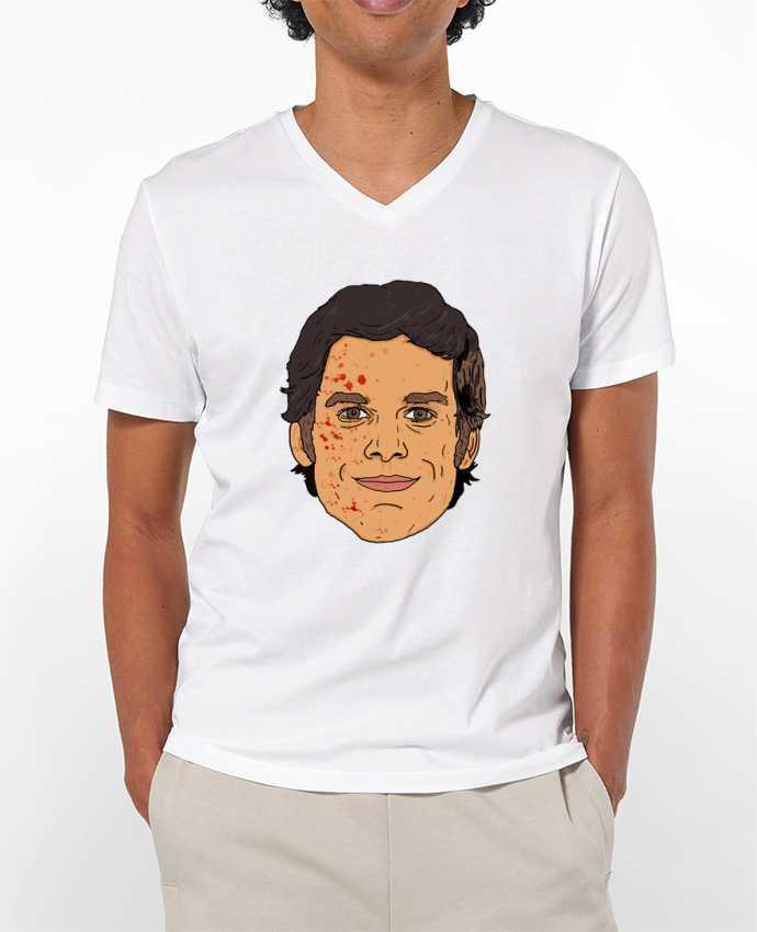 Camiseta Hombre Cuello en V 180g Dexter por Nick cocozza