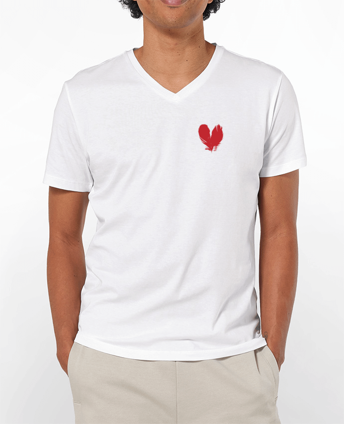 T-shirt homme coeur de plumes par Studiolupi