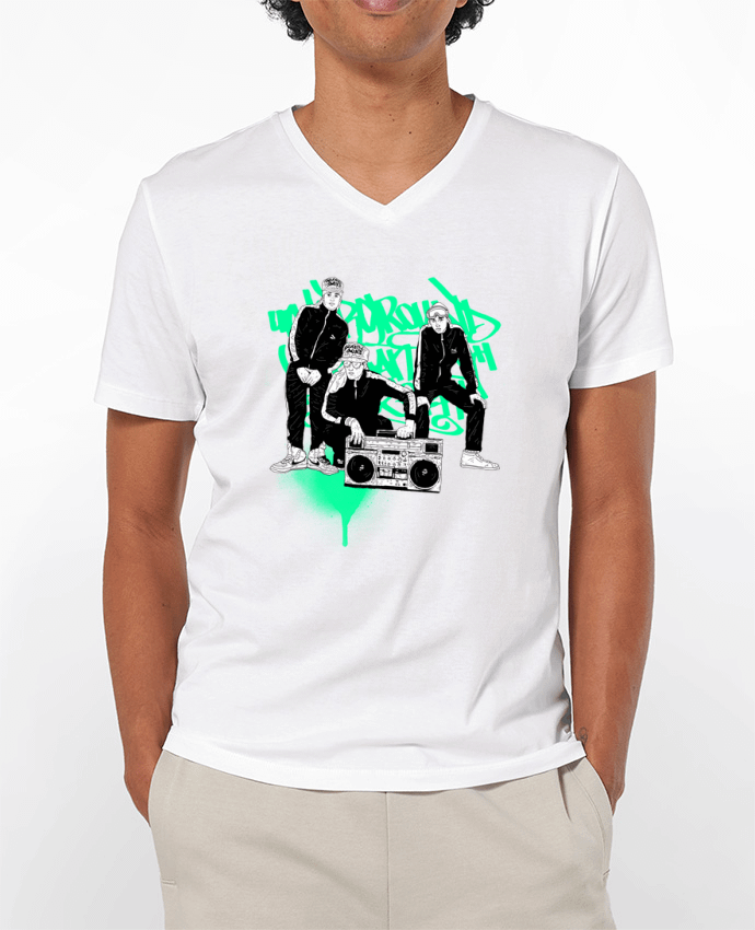 Camiseta Hombre Cuello en V 180g beastieboys por Nick cocozza