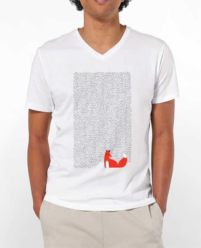 T-Shirt V-Neck Men 180g Black grass by robertfarkas