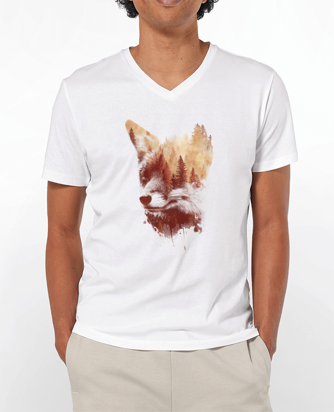 T-Shirt V-Neck Men 180g Blind fox by robertfarkas