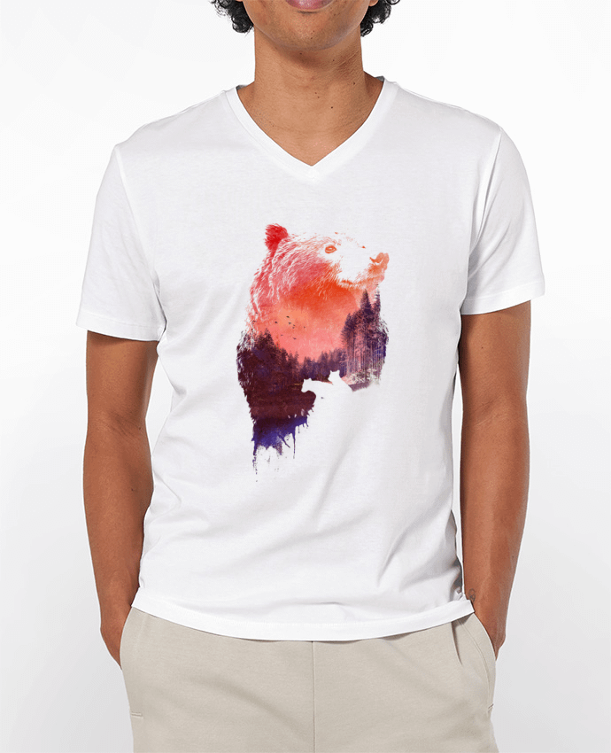 T-Shirt V-Neck Men 180g Love forever by robertfarkas