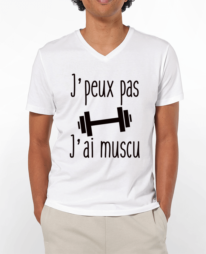 T-Shirt V-Neck Men 180g J'peux pas j'ai muscu by Benichan