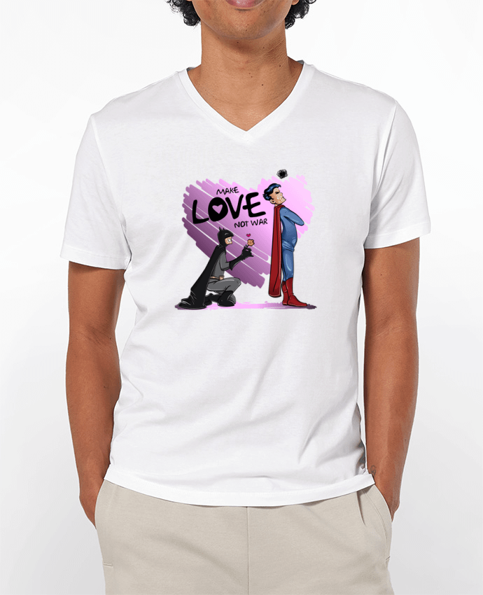 T-shirt homme MAKE LOVE NOT WAR (BATMAN VS SUPERMAN) par teeshirt-design.com