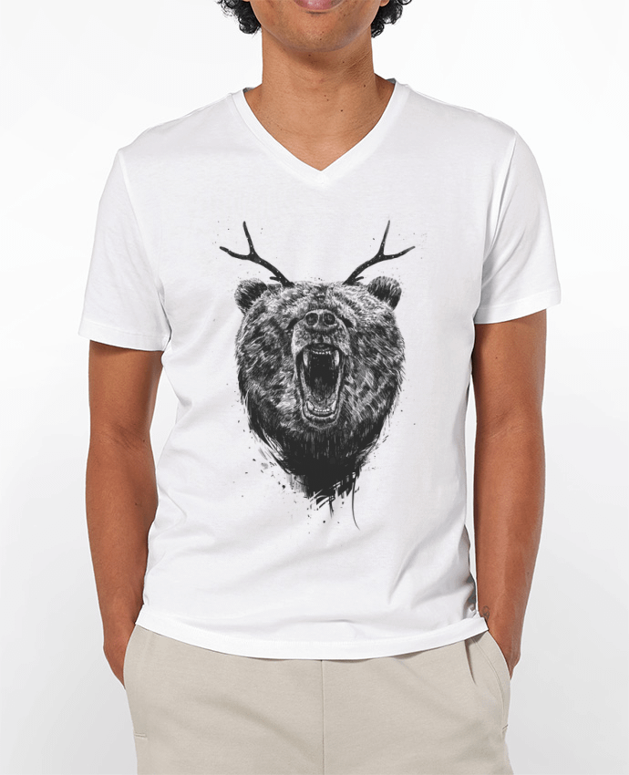 T-shirt homme Angry bear with antlers par Balàzs Solti