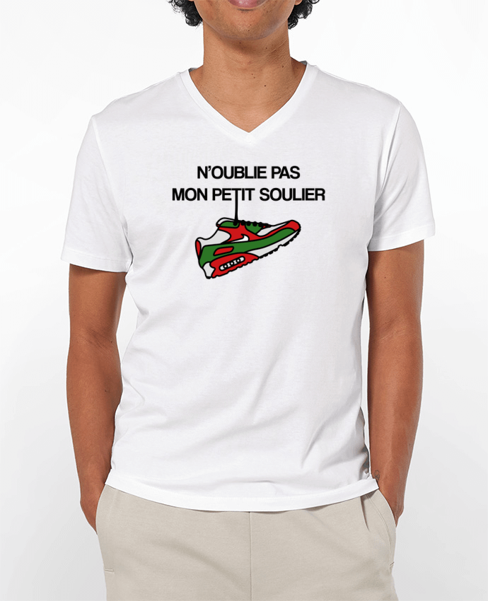 T-Shirt V-Neck Men 180g N'oublie pas mon petit soulier by tunetoo